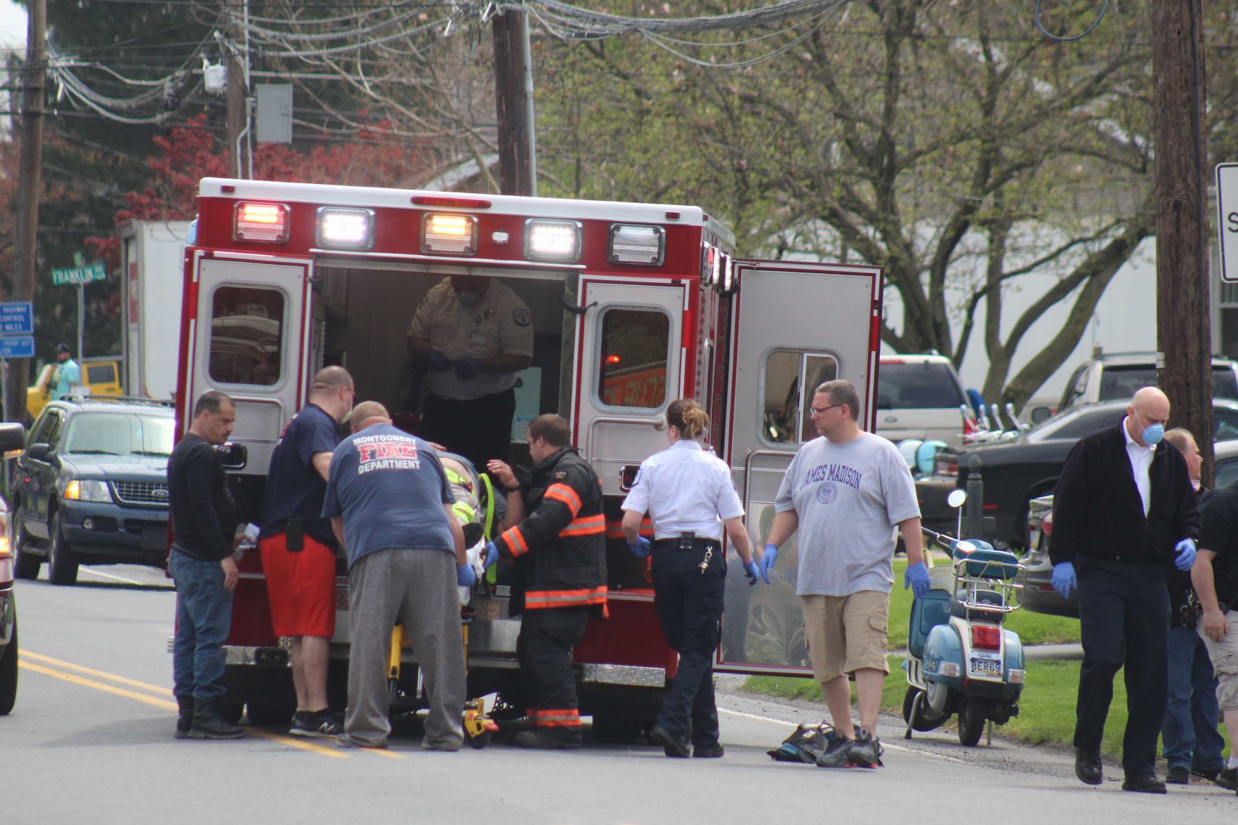 Motorcyclist transported to hospital